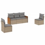  The Living Store Vrtna sedežna garnitura 5-delna z blazinami bež poli ratan - Vrtna Sedežna Garniture, (21453246) | Shoptok.si