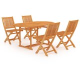  5-dijelni vrtni blagovaonski set od masivne tikovine | shoptok.hr