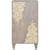 vidaXL Strani šal Siva in zlata 40 x 33.5 x 75 cm Trden mangov les | Shoptok.si