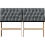 vidaXL tapecirani uzglavlje tamno siva 150 cm čvrsto borovo drvo | shoptok.hr