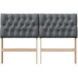 vidaXL tapecirano vzglavje temno siva 150 cm masivno borovo les | Shoptok.si