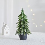  Umjetno ukrasno božićno drvce u posudi, srebrne boje, 22x10 cm | shoptok.hr