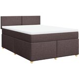  Krevet s oprugama i madracem tamnosmeđi 140 x 190 cm od tkanine | shoptok.hr