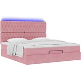  Otomanski posteljni okvir z vzmetnicami roza 160x200cm žamet, (22053811) | Shoptok.si