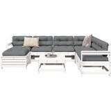 The Living Store Vrtna sedežna garnitura 8-delna bela trdna borovina - Vrtna Sedežna Garnitura, (21451130) | Shoptok.si