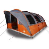  Tunelski šator za kamp za 5 osoba sivo-narančasti vodootporni | shoptok.hr