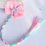 IZMAEL Elastična gumica za lase Rainbow s pletenico - Modra / Roza / Tip 2 Cene