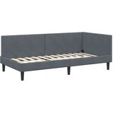  Kutni okvir kreveta Tamno siva 90 cm x 200 cm Baršun | shoptok.hr