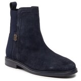 Tommy Hilfiger Škornji Essentials Flat Boot FW0FW06740 Mornarsko modra | Shoptok.si