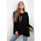 Kesi Włoski Oversize blouse with necklace black cene