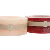  Sveča Home ESPRIT Rdeča Kremna Vianoce 25 x 25 x 10 cm (2 kosov) | Shoptok.si