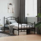 Metalni okvir kreveta uzglavlje i podnožje crni 100x190 cm | shoptok.hr