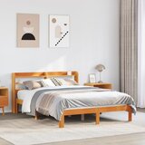 vidaXL Posteljni okvir brez vzmetnice voščeno rjav 140x190 cm borovina Cene
