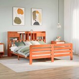  Knjižna postelja brez vzmetnice vošč. rjava 200x200 cm borovina, (21608814) | Shoptok.si
