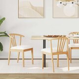  Stolac za blagovanje 2 pcs Prirodna i bijela Čvrsto drvo | shoptok.hr
