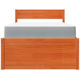 Krevet s ladicama i madracem voštano smeđi 90x190 cm borovina | Eponuda.com