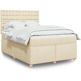  Krevet s oprugama i madracem krem 160x200 cm od tkanine | shoptok.hr