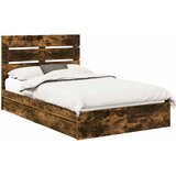  Krevet s od storage s ladicama Dimljeni hrast 135 x 190 cm Smeđa 196 x 138 x 100 cm | Shoptok.si