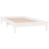  LED okvir za krevet bijeli 90 x 200 cm od masivnog drva - Bijela 90 x 200 cm | shoptok.hr