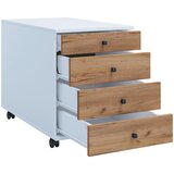 MID.YOU Predalnik Na Kolescih Lona Maxi, Bela, Barva Hrasta | Shoptok.si