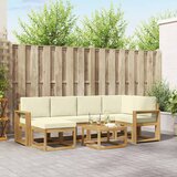  Set vanjskih sofa 7 kom. Bijela i krem Čvrsto drvo akacije | shoptok.hr
