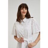 Moodo Women's dress with waist tie - white | Shoptok.si