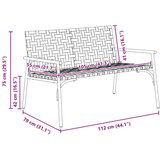  Vrtna Klupa Crna 113x79x75 cm Poli Ratan | shoptok.hr