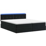  LED krevet za pohranu s madracem Crna 180 x 200 cm Baršun | shoptok.hr