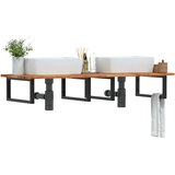  Zidna polica za umivaonik od čelika i masivnog bagremovog drva Smeđa 120 x 50 x 2 cm | shoptok.hr