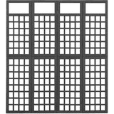 Sobna pregrada / rešetka s 4 panela od jelovine 161x180 cm crna | shoptok.hr