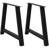 vidaXL noge kavne mizice a-oblika 2 kosa črna 100x(72-73) cm jeklo | Shoptok.si