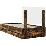  Krevetna konstrukcija s ladicama Dimljeni hrast 100 x 200 cm Smeđa 206 x 102 x 100 cm | Shoptok.si