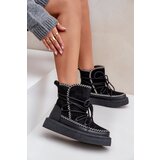 PH2 Women's Snow Boots With Embroidery On Platform Black Naleris | Shoptok.si
