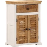 vidaXL Komoda bela in rjava 55x30x73 cm trden robusten mangov les, (21274216) | Shoptok.si