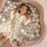 MeowBaby Ružičasti bazen s lopticama od samta ø 90 cm visina 30 cm – | shoptok.hr