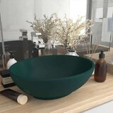  Luksuzni ovalni umivaonik mat tamnozeleni 40 x 33 cm keramički | shoptok.hr