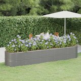  Povišena vrtna gredica od pocinčanog čelika 368x80x68 cm sivi | shoptok.hr