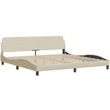 vidaXL Posteljni okvir brez vzmetnice krem 200x200 cm blago | Shoptok.si