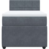 Box spring krevet s madracem tamnosivi 90x200 cm baršunasti | shoptok.hr