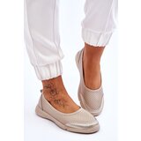 EVENTO PE1 Leather Women's Openwork Ballerinas Beige Lucy | Shoptok.si
