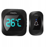  220V LCD brezžični zvonec in termometer 38 melodij do 300m črn Cene