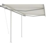 vidaXL Avtomatsko zložljiva tenda s stebrički 3,5x2,5 m krem Cene
