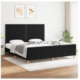  Okvir za krevet s uzglavljem crni 180 x 200 cm od tkanine | shoptok.hr