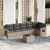 Maison Chic Seti vrtnega pohištva - Vrtna garnitura - Vrtni pohištvo set 7-delna z blazinami siv poli ratan, (21802339) | Shoptok.si