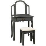 vidaXL Toaletni stolić sa stolcem sivi 65x36x128 cm paulovnija i MDF Cijene