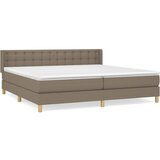 vidaXL Box spring postelja z vzmetnico taupe 180x200 cm blago, (20893610) | Shoptok.si