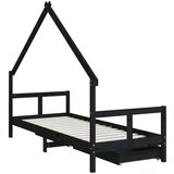  Dječjeg kreveta s ladicama crni 80 x 200 cm od borovine | shoptok.hr