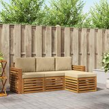  Set vanjskih sofa 4 kom. Prirodna i bež Bijela 197,5 x 122,5 x 73 cm | shoptok.hr