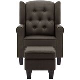  Fotelj s stolčkom za noge rjavo blago - Naslanjač, (21420401) | Shoptok.si