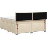  Krevet s box springom, madracem i LED-om Krem 160 x 200 cm Slike